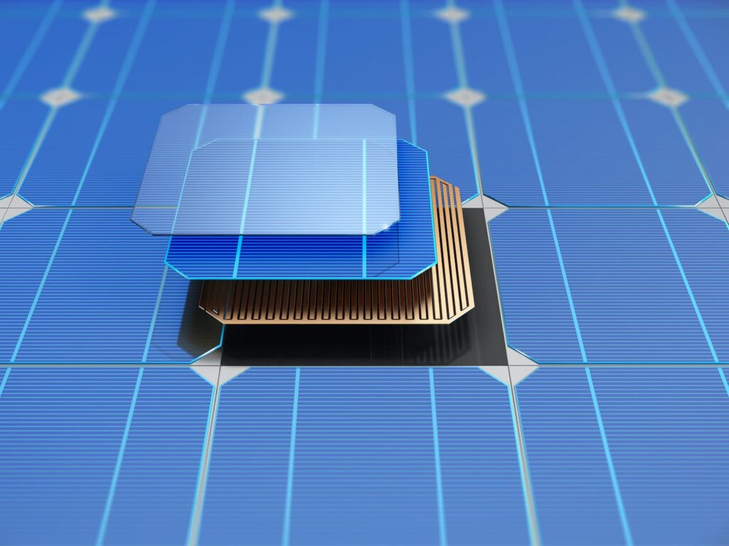 The internal structure of a solar panel.